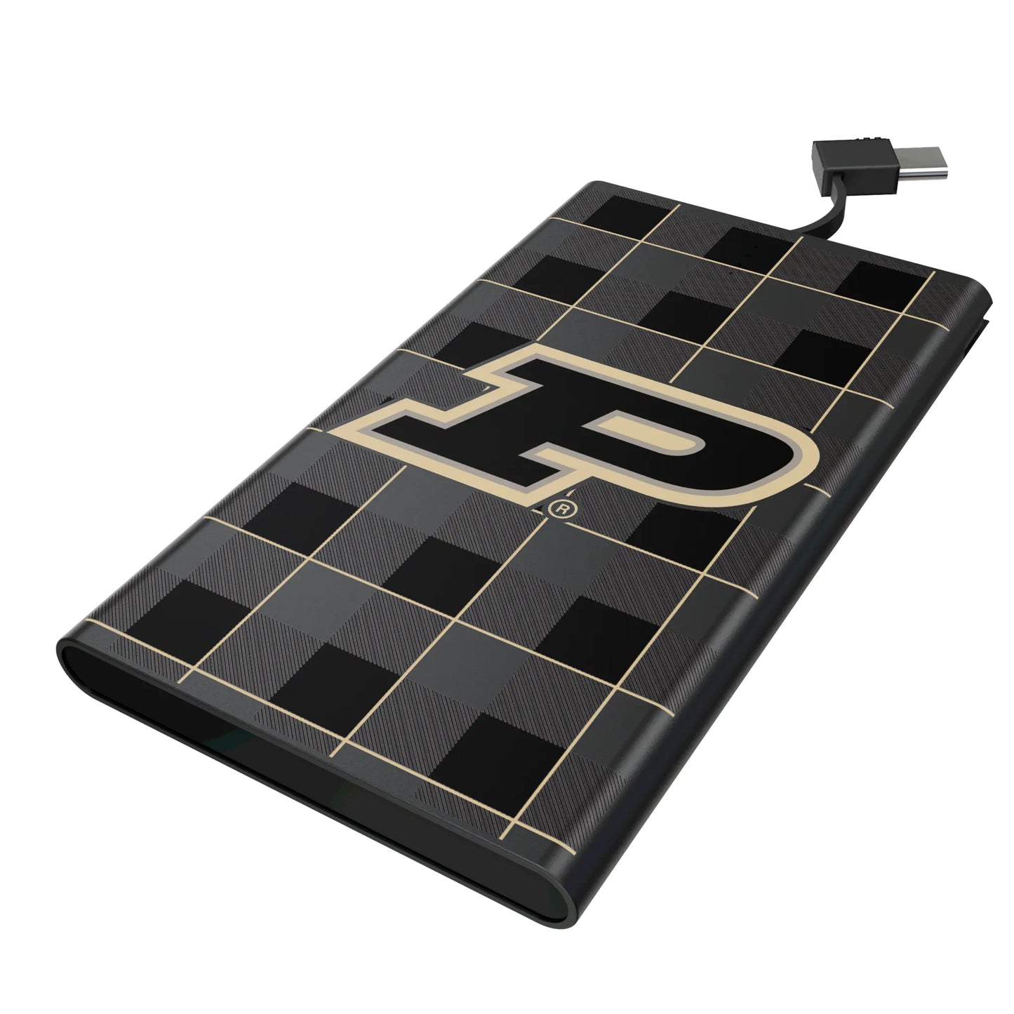 Purdue University Boilermakers Plaid 5000mAh Flat Powerbank