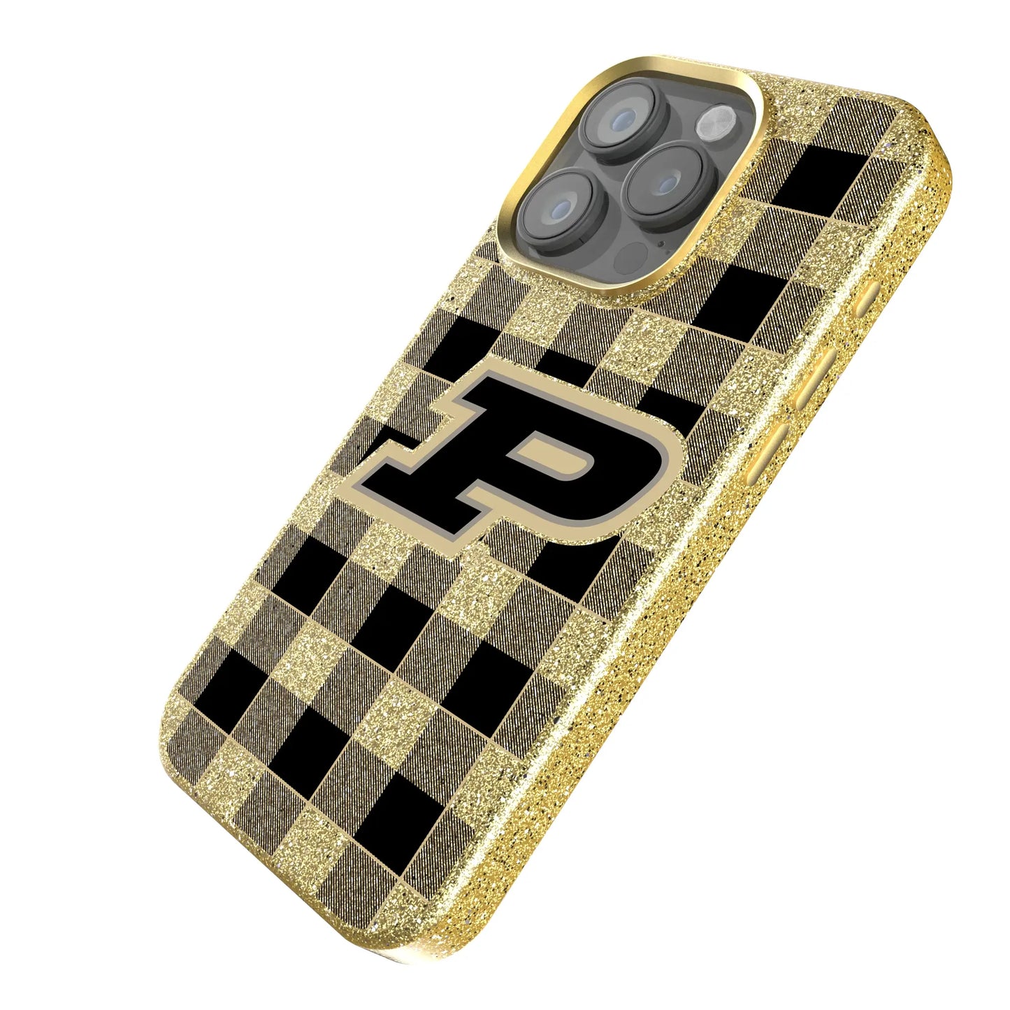 Purdue University Boilermakers Plaid Bling Phone Case for Apple iPhone