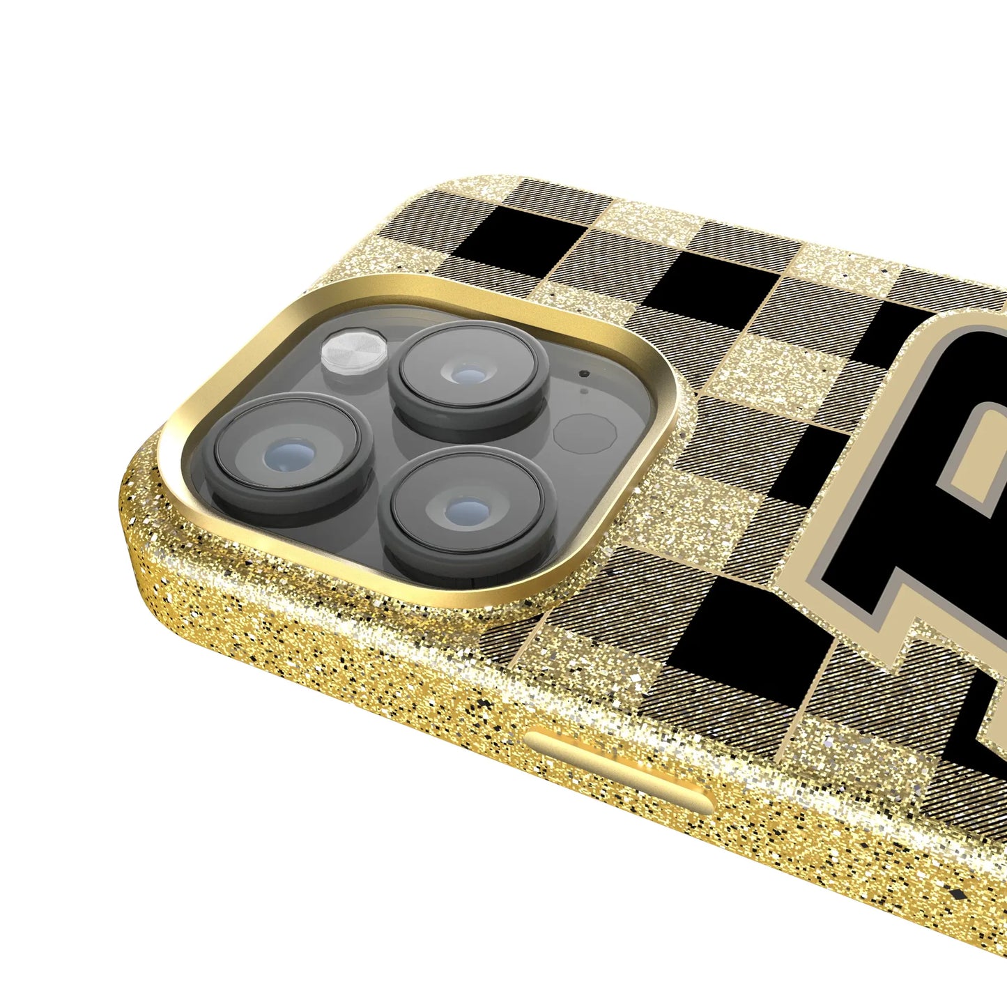 Purdue University Boilermakers Plaid Bling Phone Case for Apple iPhone