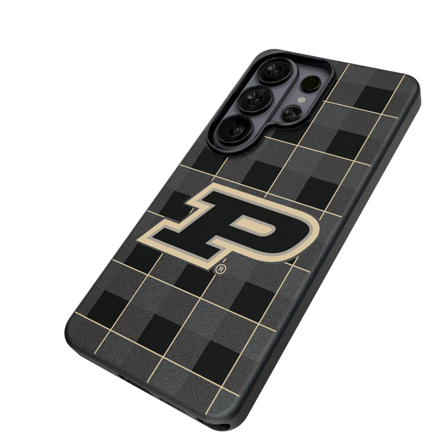 Purdue University Boilermakers Plaid MagSafe Compatible Phone Case for Samsung Galaxy