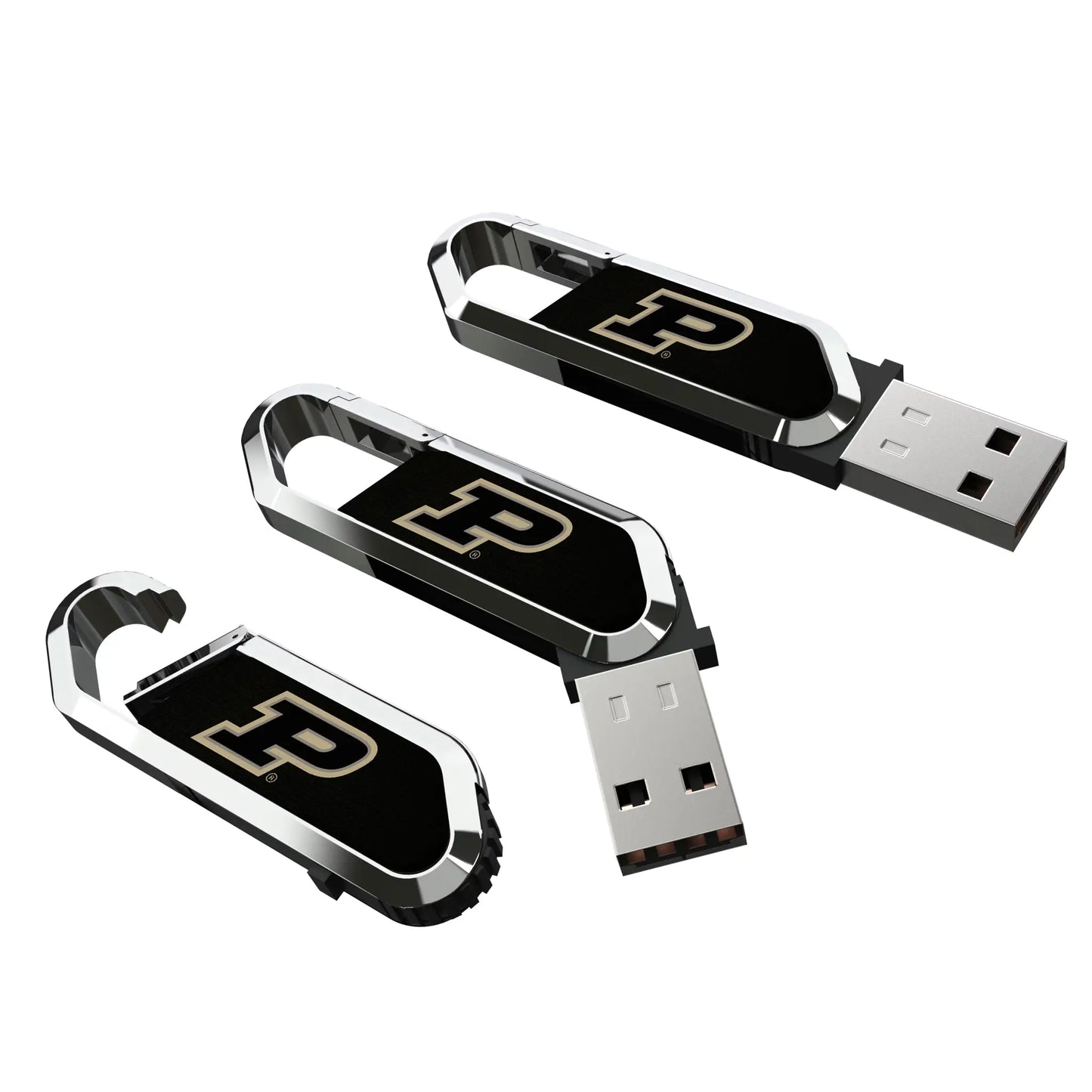 Purdue University Boilermakers Solid USB 64GB Clip Style Flash Drive