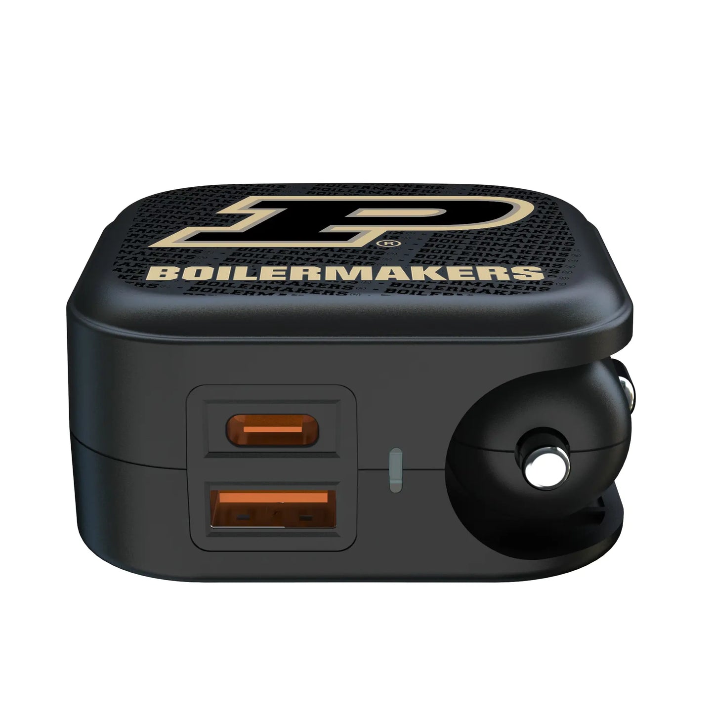 Purdue University Boilermakers Text Backdrop 2 in 1 USB A/C Charger