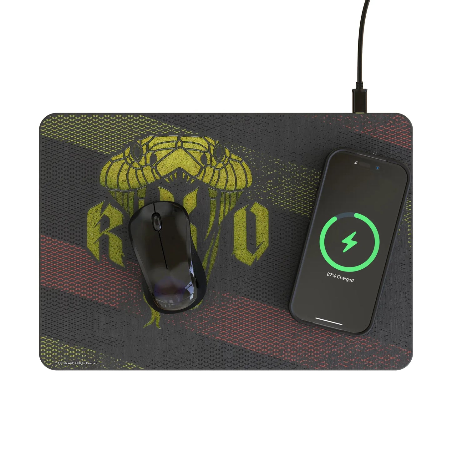 Randy Orton Steel 15-Watt Wireless Charger and Mouse Pad