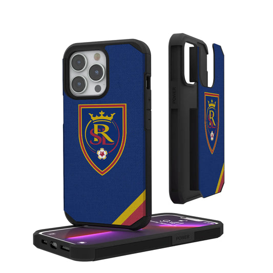 Real Salt Lake Diagonal Stripe Rugged Phone Case for Apple iPhone