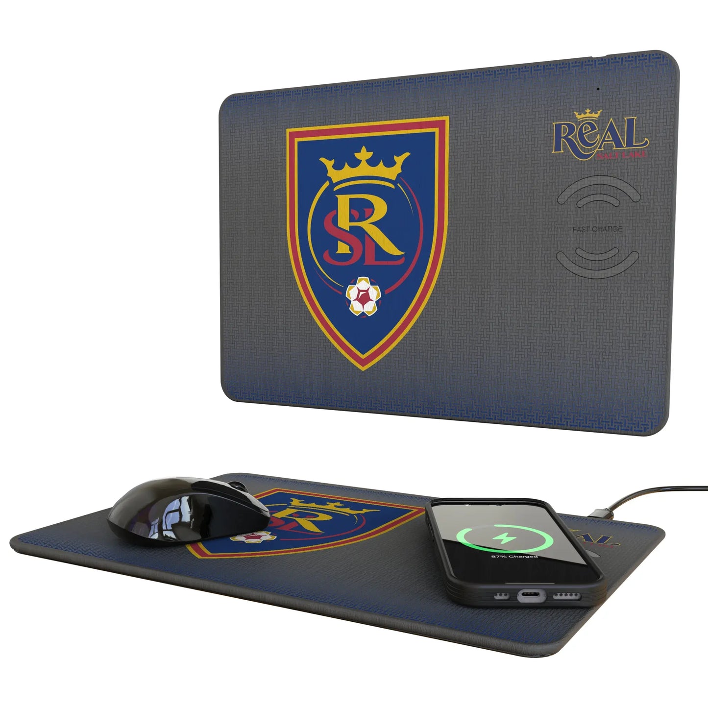 Real Salt Lake Linen 15-Watt Wireless Charger and Mouse Pad