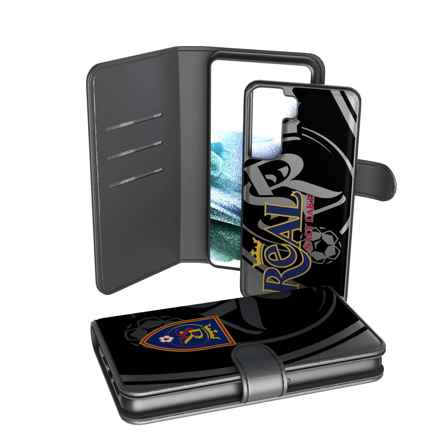 Real Salt Lake Monocolor Tilt Wallet Phone Case for Apple iPhone