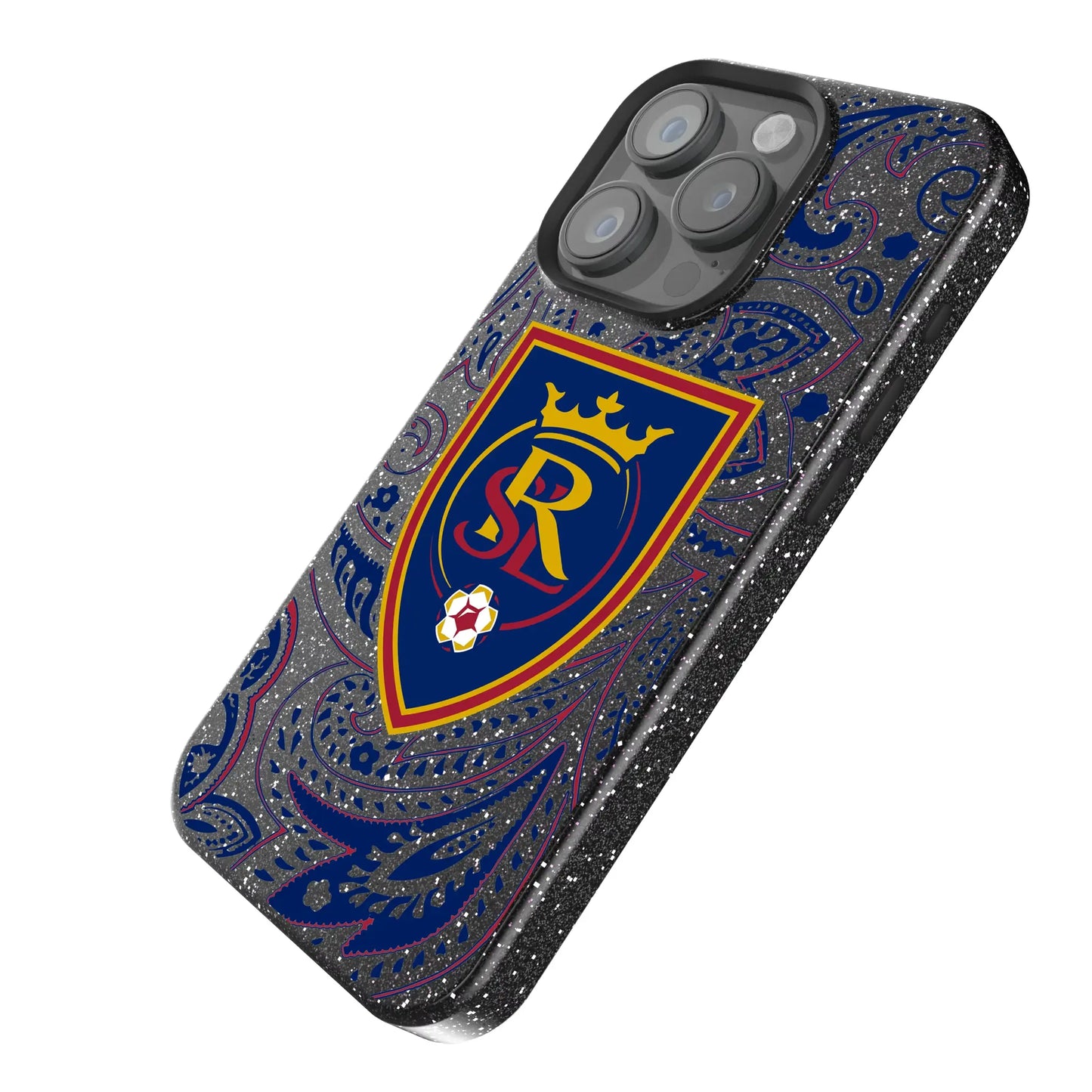 Real Salt Lake Paisley Black Bling Phone Case for Apple iPhone
