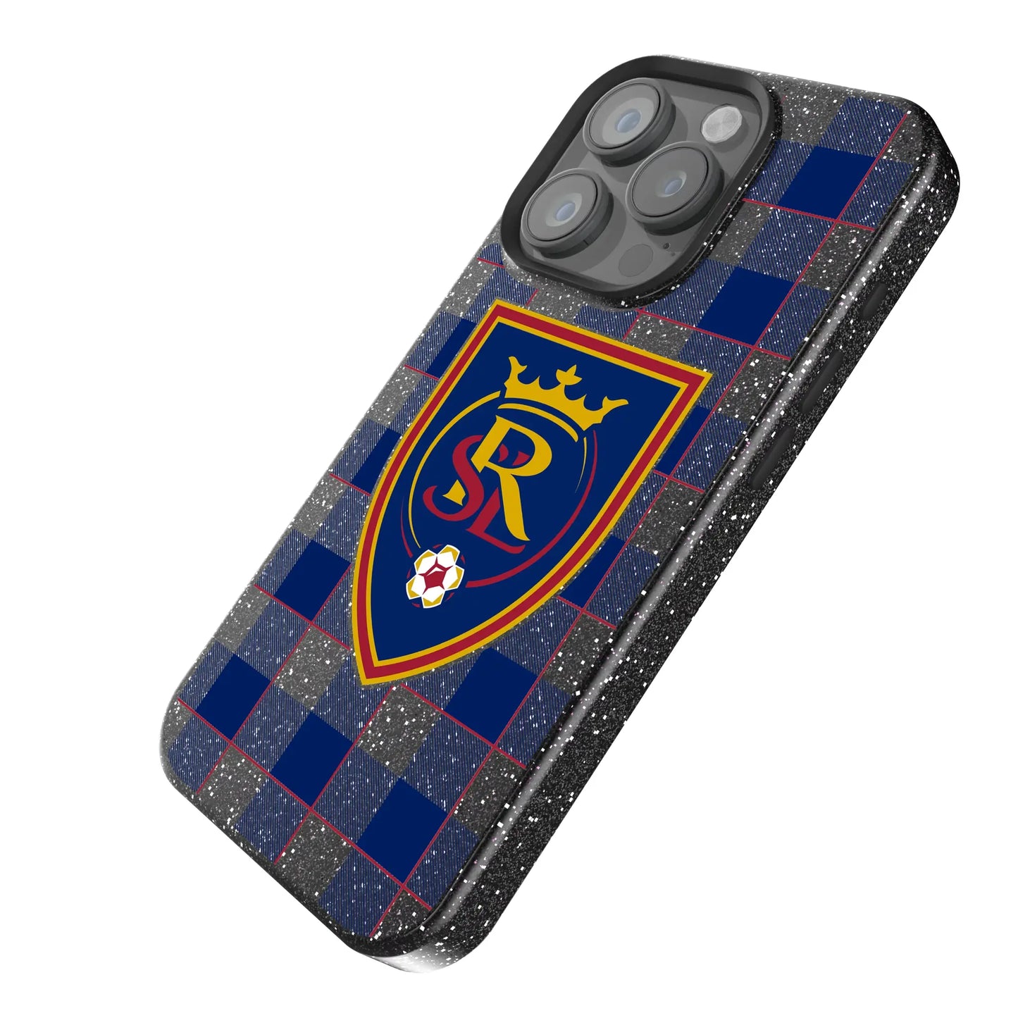 Real Salt Lake Plaid Black Bling Phone Case for Apple iPhone