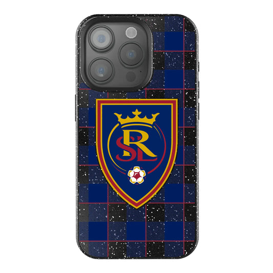 Real Salt Lake Plaid Black Bling Phone Case for Apple iPhone
