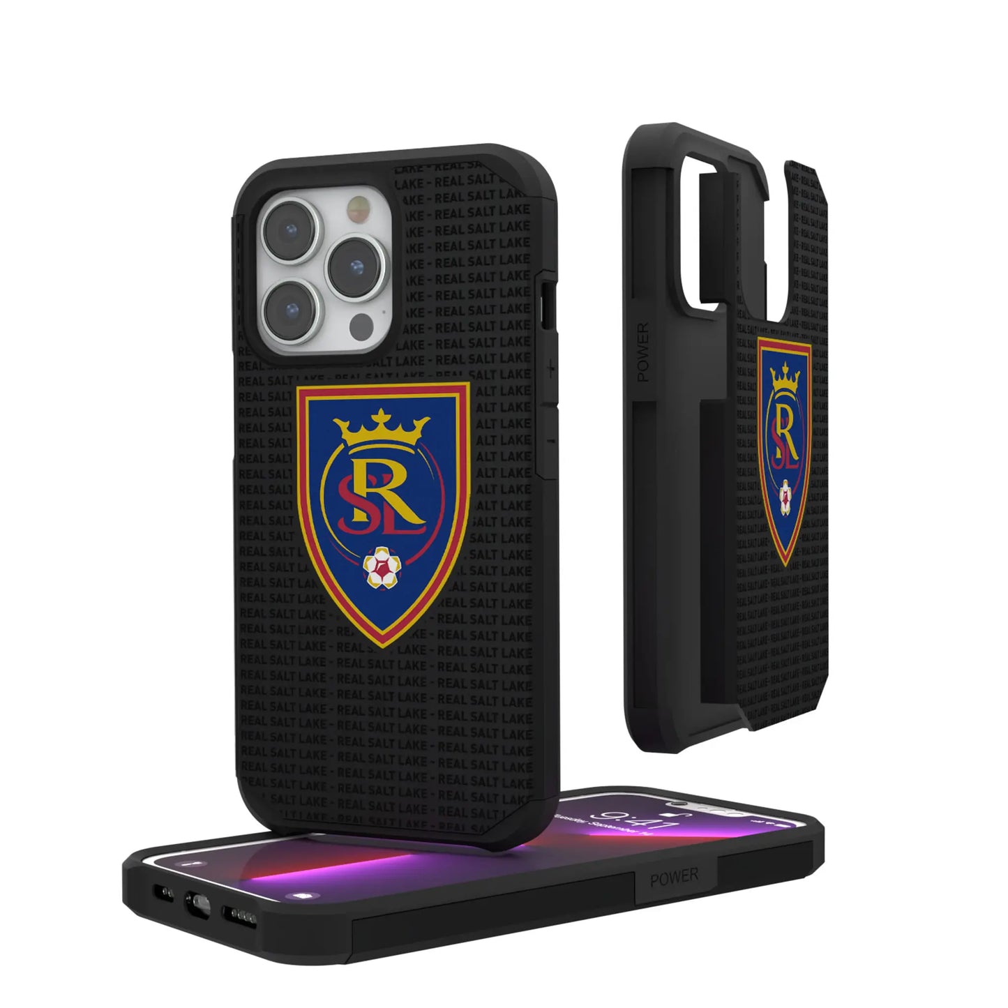 Real Salt Lake Text Backdrop Rugged Phone Case for Apple iPhone