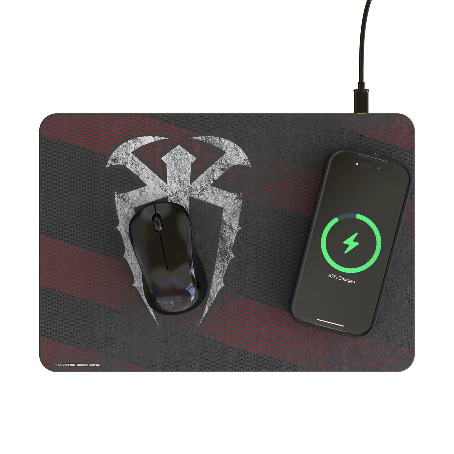 Roman Reigns Steel 15-Watt Wireless Charger and Mouse Pad