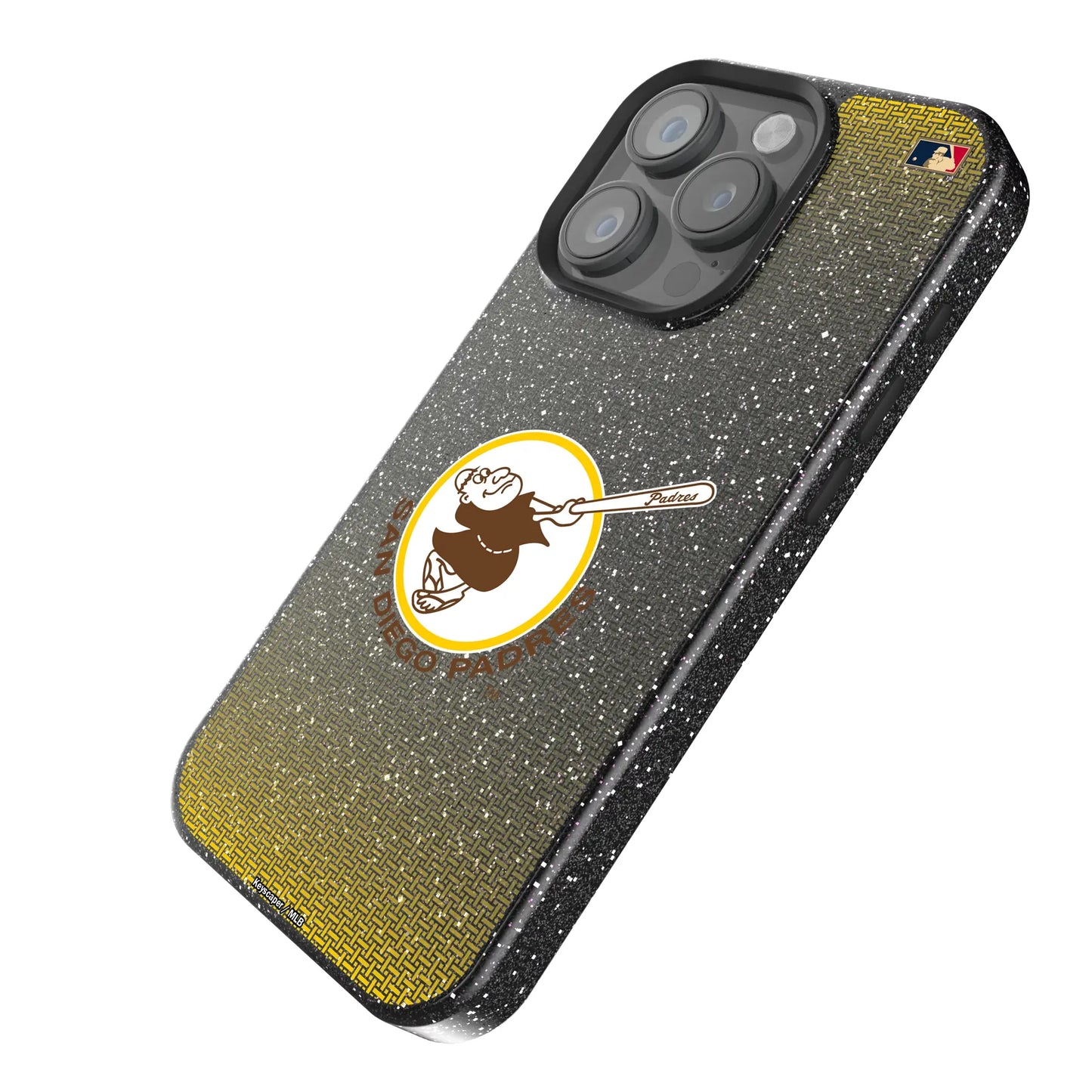 San Diego Padres 1969-1984 - Cooperstown Collection Linen Black Bling Phone Case for Apple iPhone