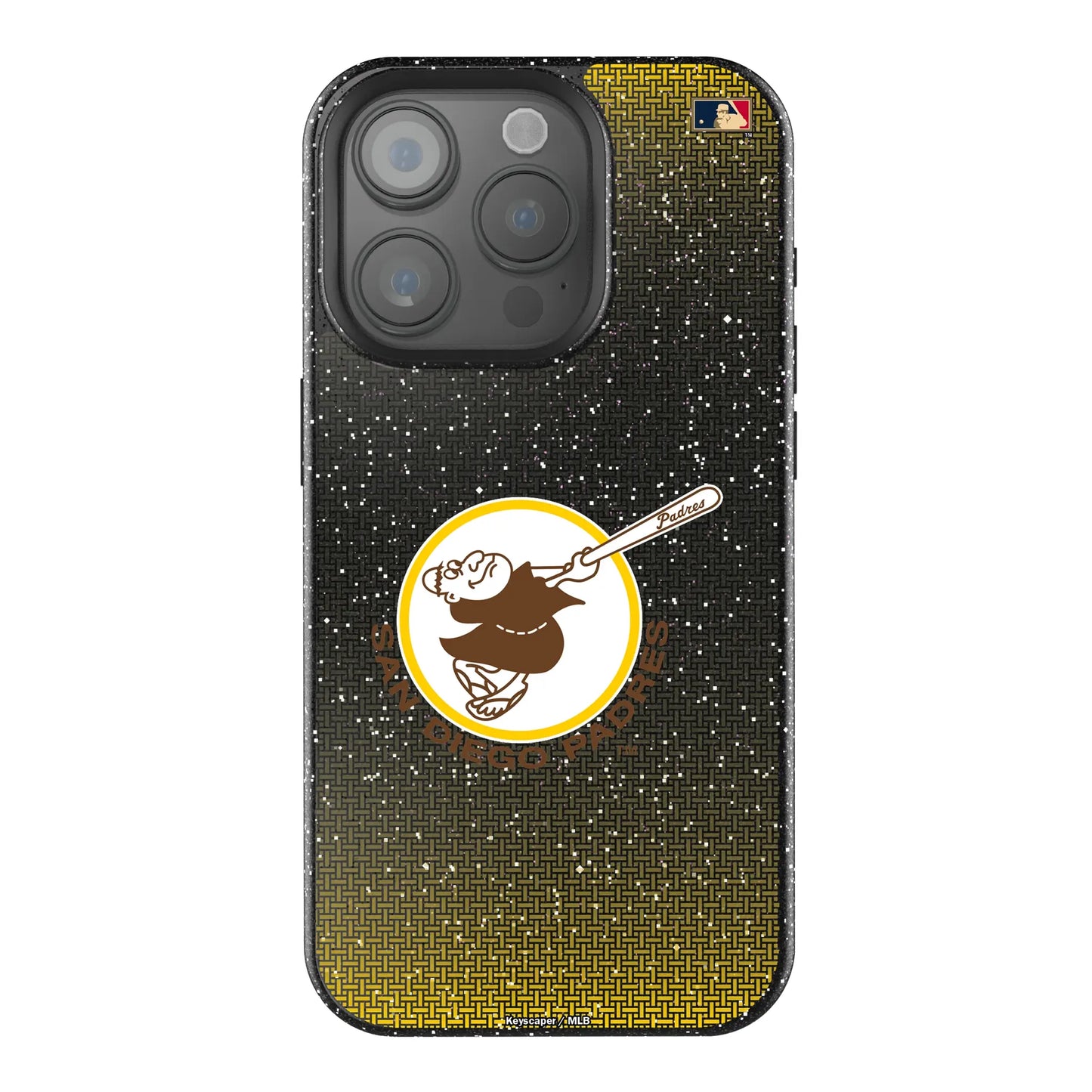 San Diego Padres 1969-1984 - Cooperstown Collection Linen Black Bling Phone Case for Apple iPhone