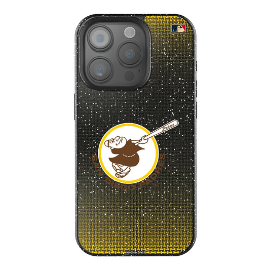 San Diego Padres 1969-1984 - Cooperstown Collection Linen Black Bling Phone Case for Apple iPhone