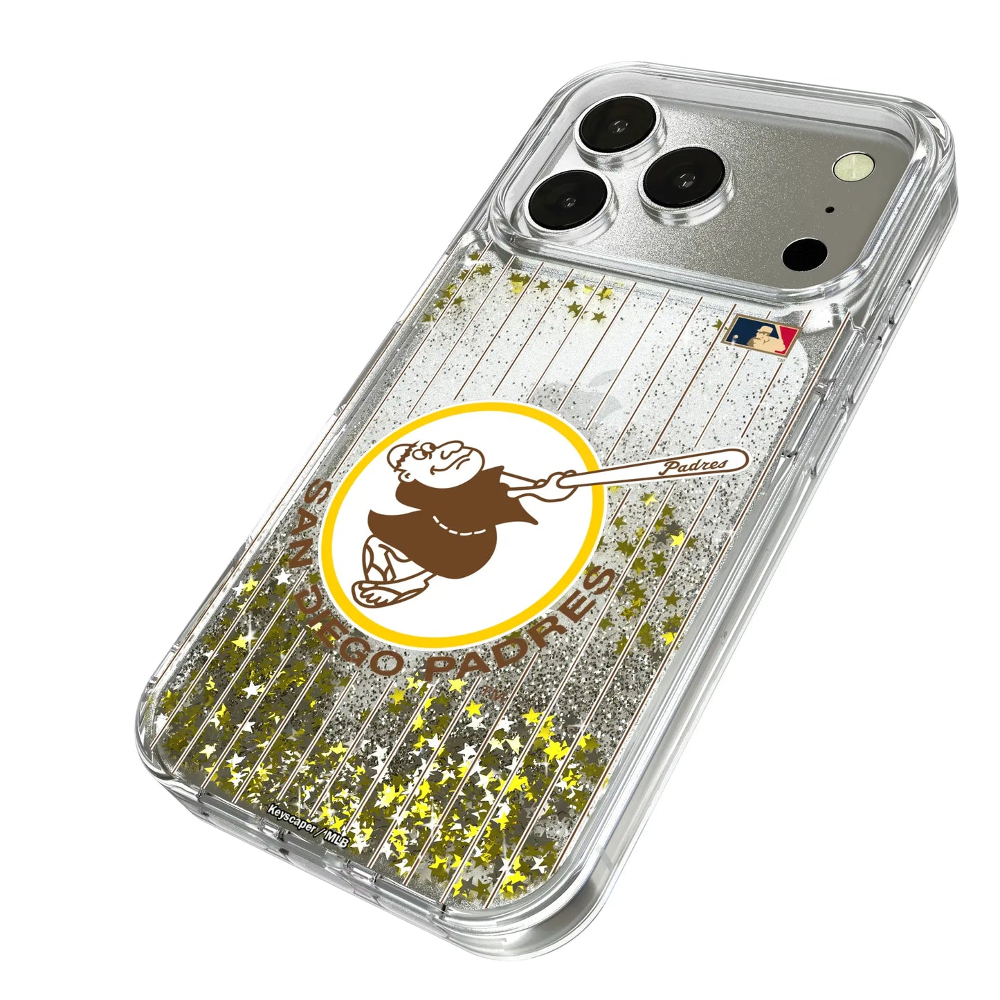 San Diego Padres 1969-1984 - Cooperstown Collection Pinstripe Glitter Phone Case for Apple iPhone