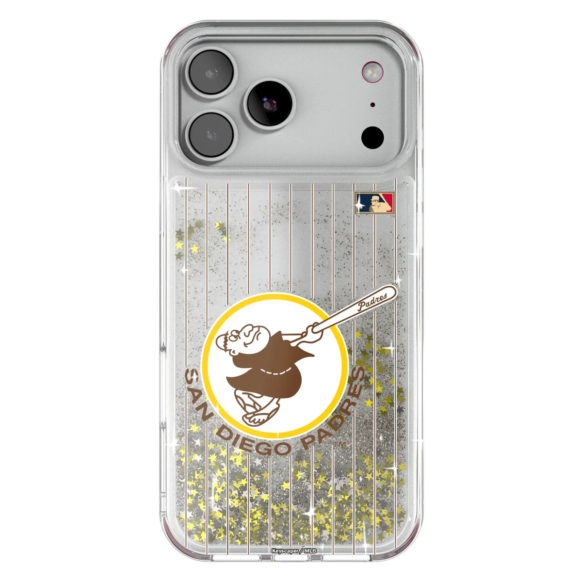 San Diego Padres 1969-1984 - Cooperstown Collection Pinstripe Glitter Phone Case for Apple iPhone
