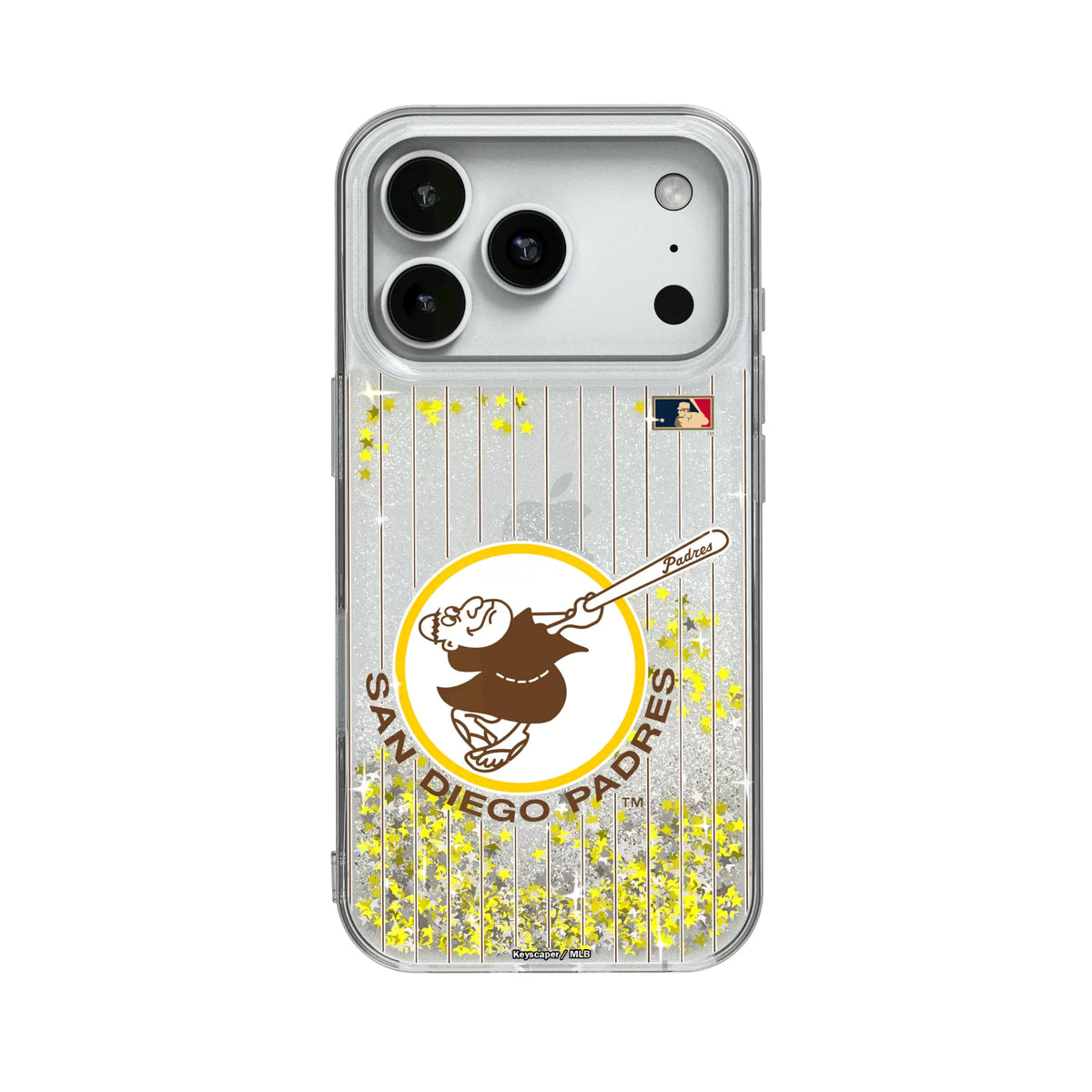San Diego Padres 1969-1984 - Cooperstown Collection Pinstripe Glitter Phone Case for Apple iPhone