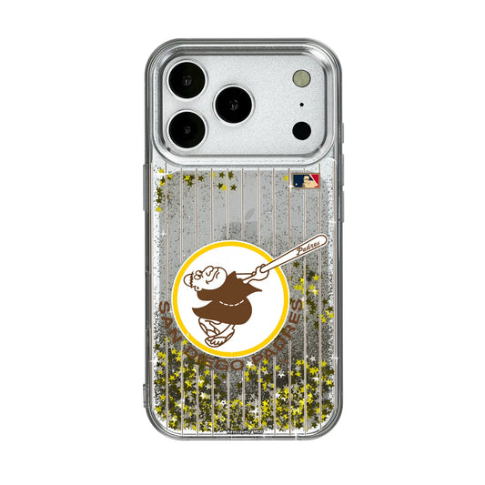 San Diego Padres 1969-1984 - Cooperstown Collection Pinstripe Glitter Phone Case for Apple iPhone