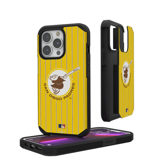 San Diego Padres 1969-1984 - Cooperstown Collection Pinstripe Rugged Phone Case for Apple iPhone