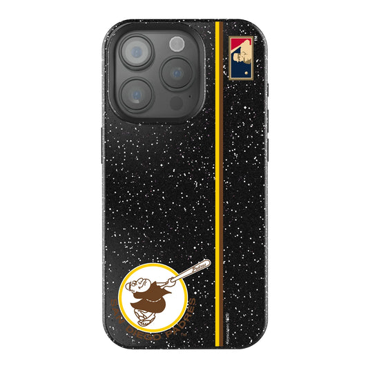 San Diego Padres 1969-1984 - Cooperstown Collection Sidebar Black Bling Phone Case for Apple iPhone