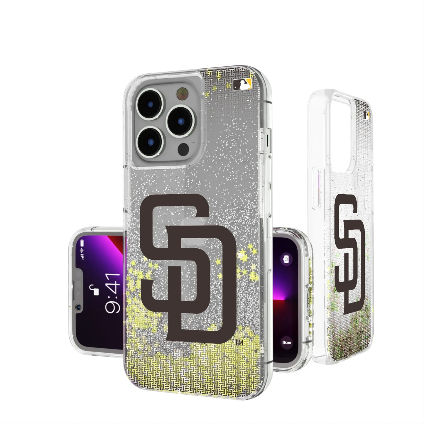 San Diego Padres Linen Glitter Phone Case for Apple iPhone