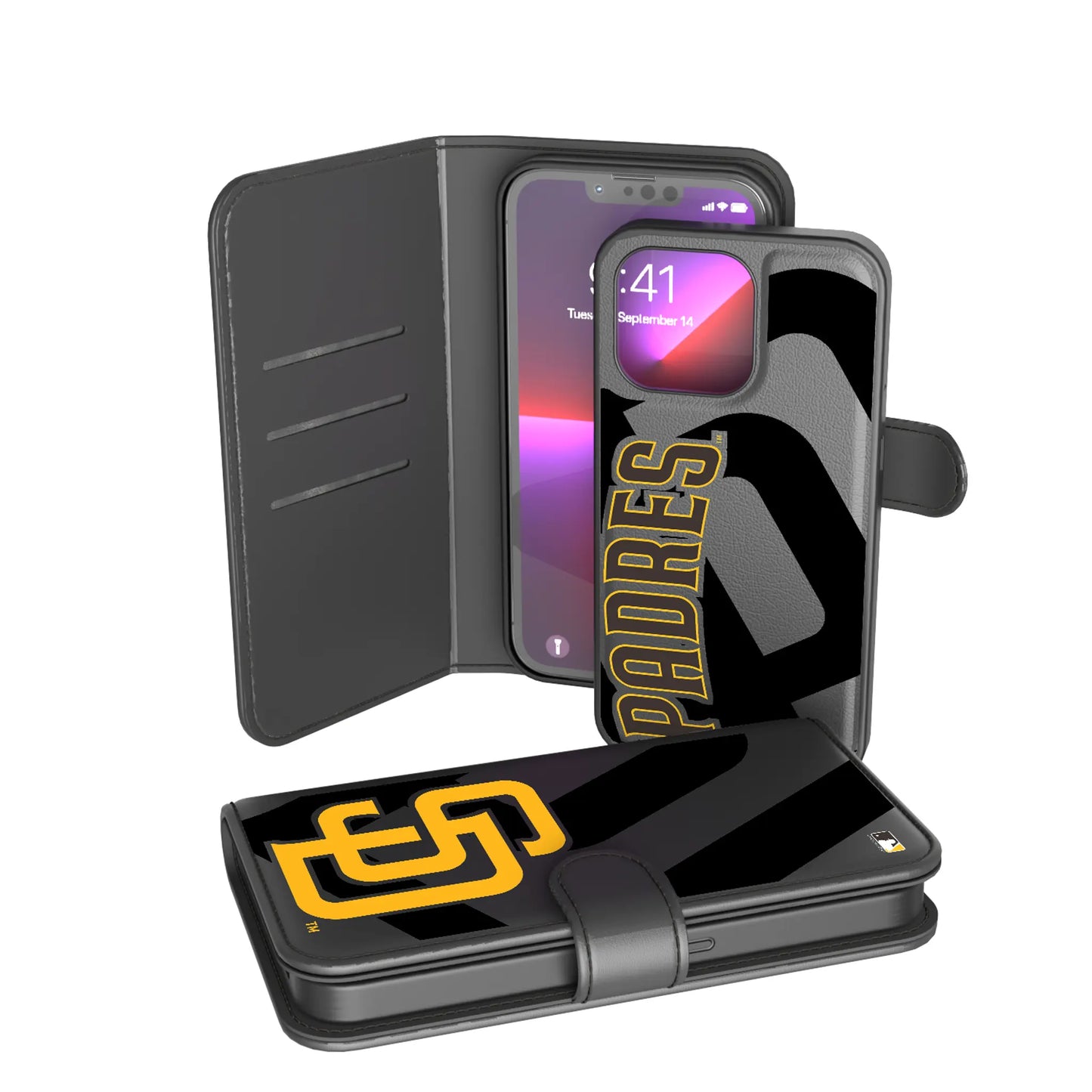 San Diego Padres Monocolor Tilt Wallet Phone Case for Apple iPhone