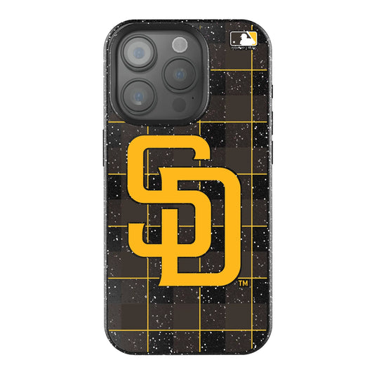 San Diego Padres Plaid Black Bling Phone Case for Apple iPhone