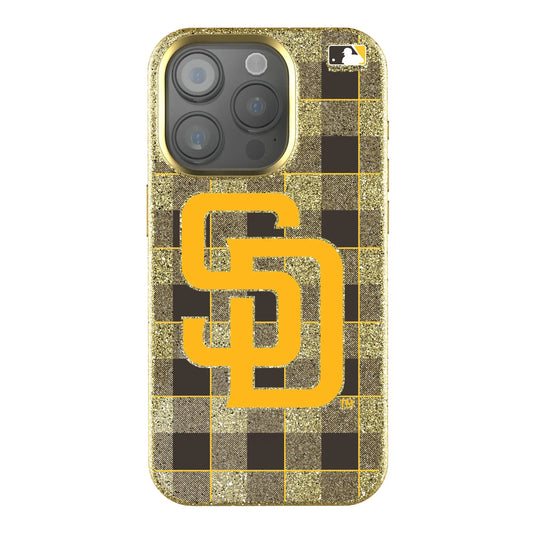 San Diego Padres Plaid Bling Phone Case for Apple iPhone