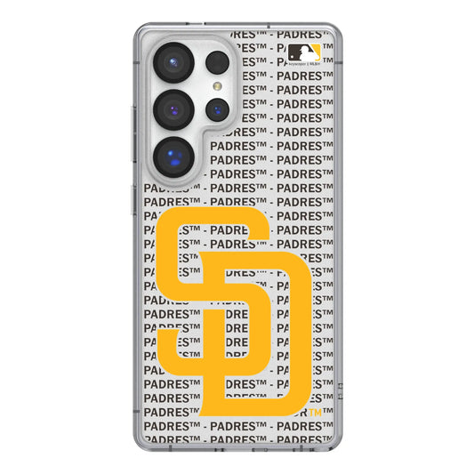 San Diego Padres Text Backdrop Clear Phone Case for Samsung Galaxy