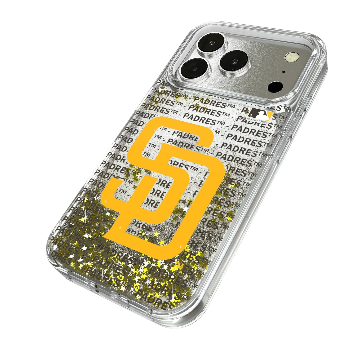 San Diego Padres Text Backdrop Glitter Phone Case for Apple iPhone