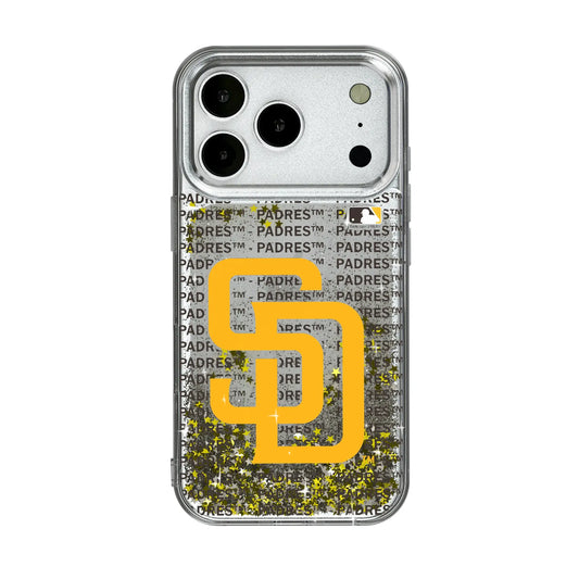 San Diego Padres Text Backdrop Glitter Phone Case for Apple iPhone