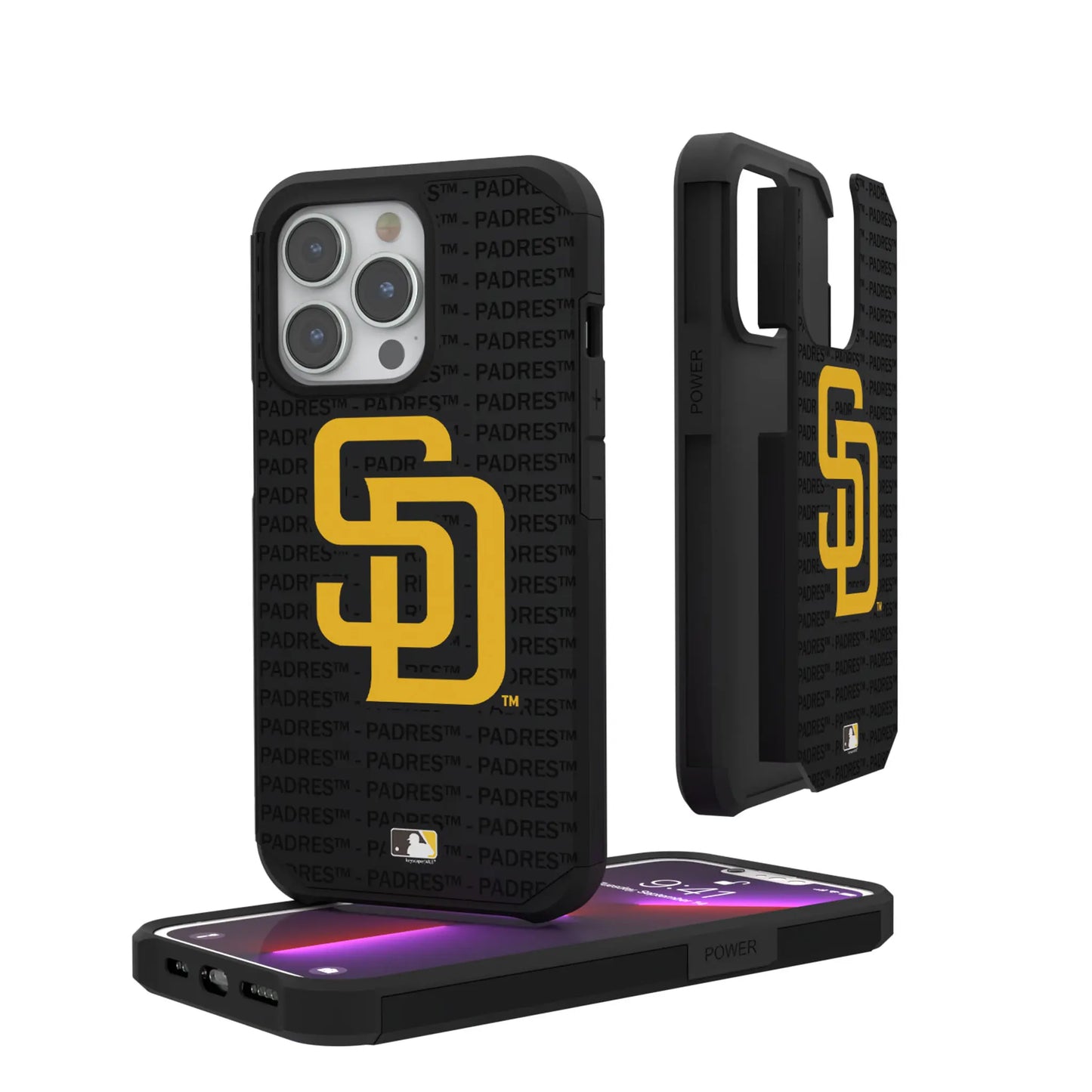 San Diego Padres Text Backdrop Rugged Phone Case for Apple iPhone