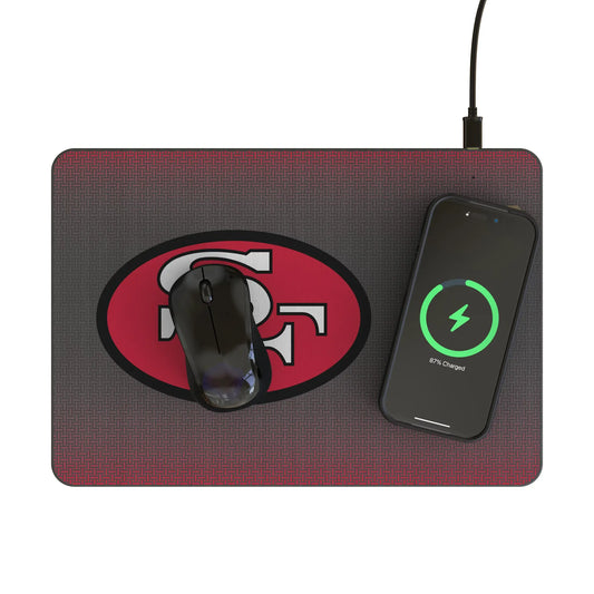 San Francisco 49ers Historic Collection Linen 15-Watt Wireless Charger and Mouse Pad