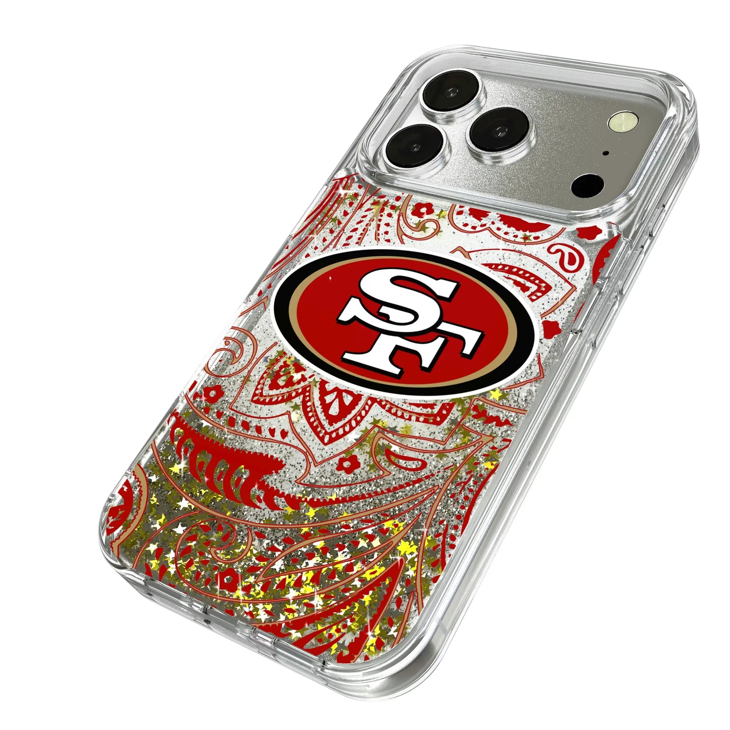 San Francisco 49ers Paisley Glitter Phone Case for Apple iPhone