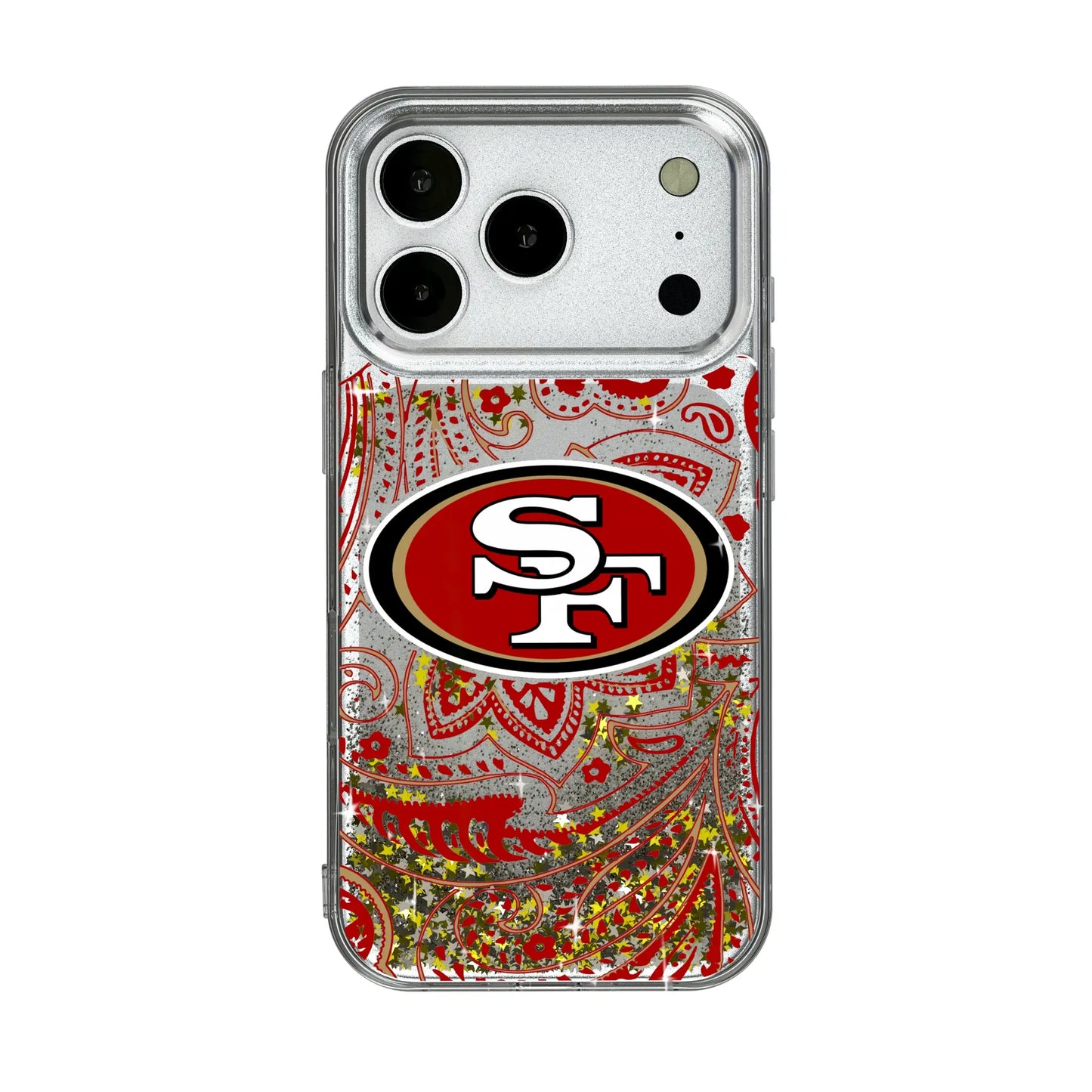 San Francisco 49ers Paisley Glitter Phone Case for Apple iPhone