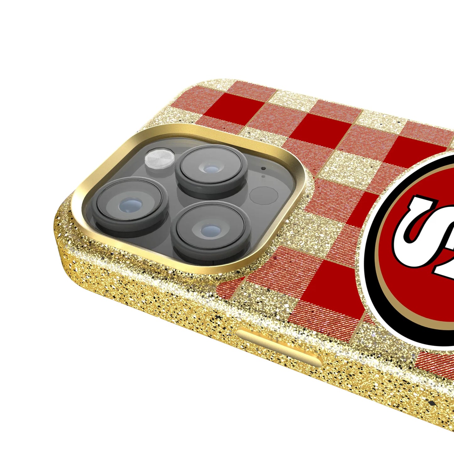San Francisco 49ers Plaid Bling Phone Case for Apple iPhone