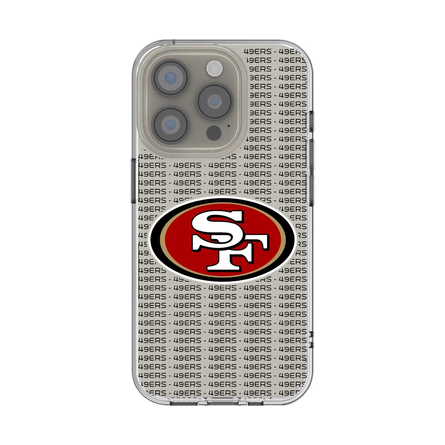 San Francisco 49ers Text Backdrop Clear Phone Case for Apple iPhone