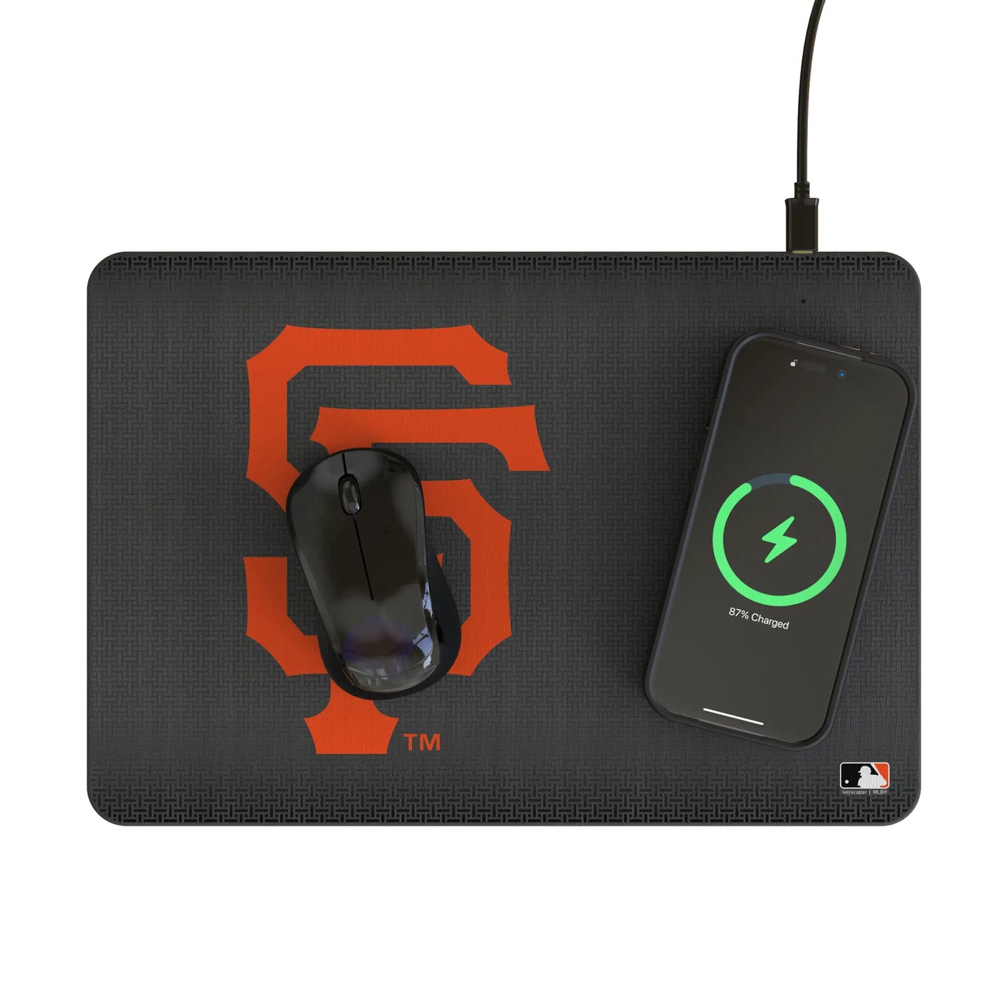San Francisco Giants Linen 15-Watt Wireless Charger and Mouse Pad