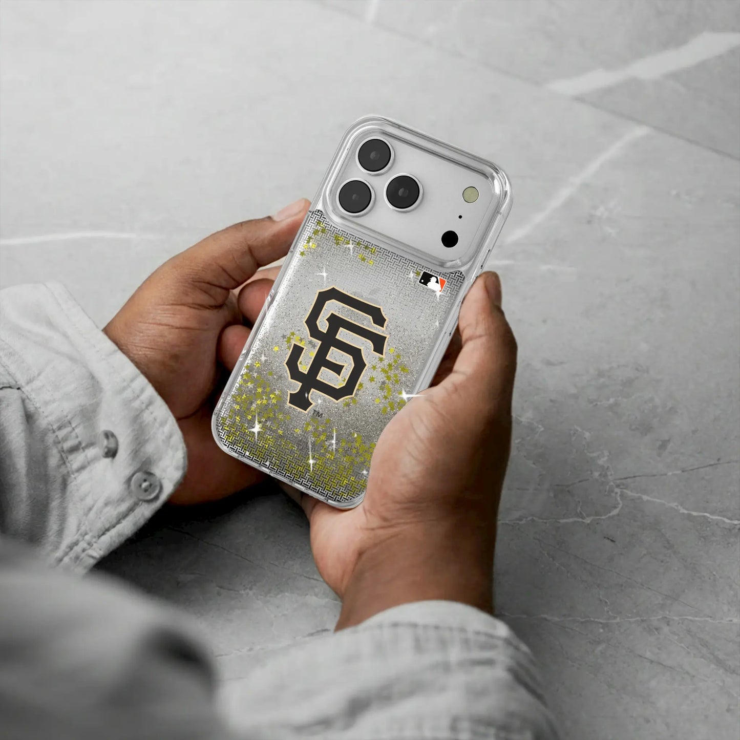 San Francisco Giants Linen Glitter Phone Case for Apple iPhone