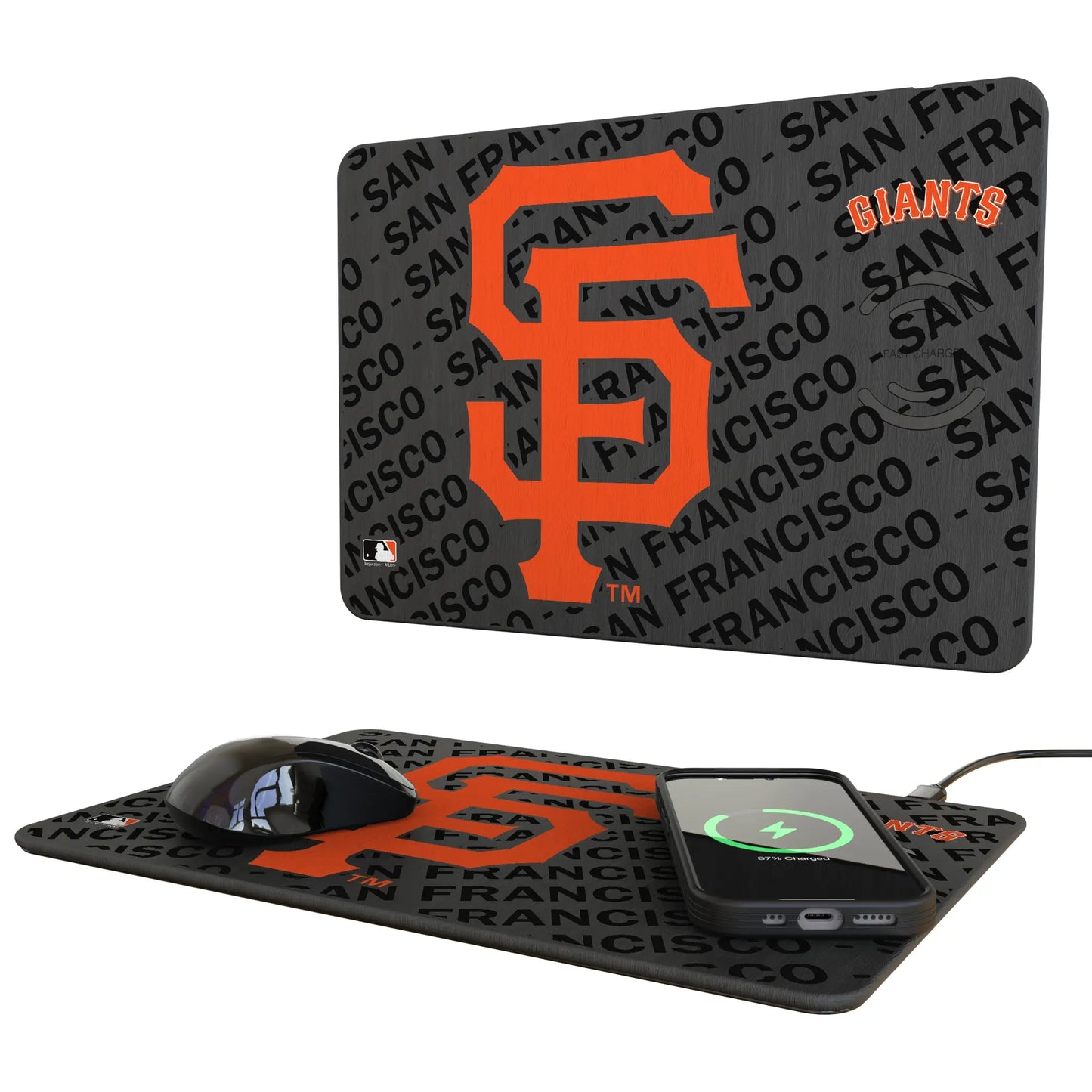 San Francisco Giants Monocolor Tilt 15-Watt Wireless Charger and Mouse Pad