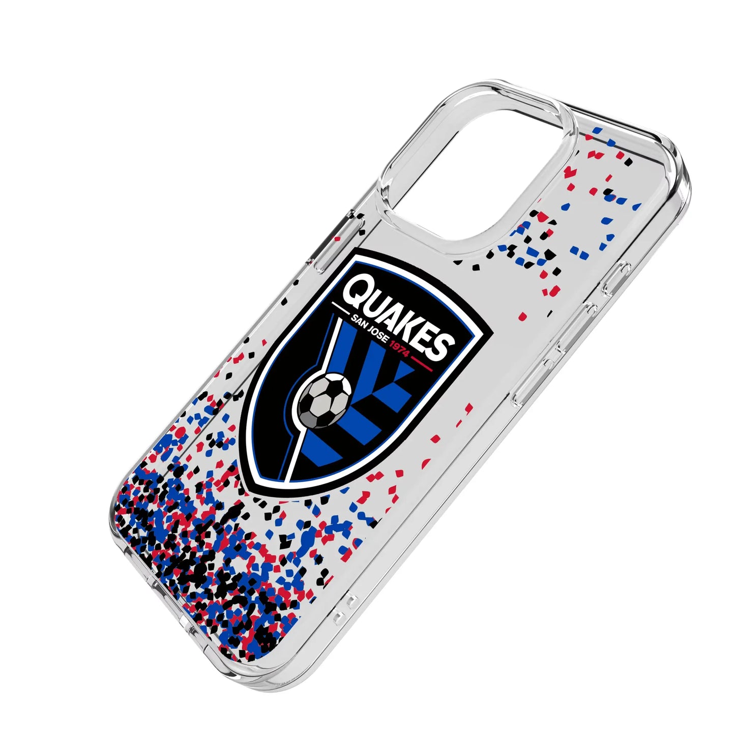 San Jose Earthquakes Confetti Clear Phone Case for Apple iPhone