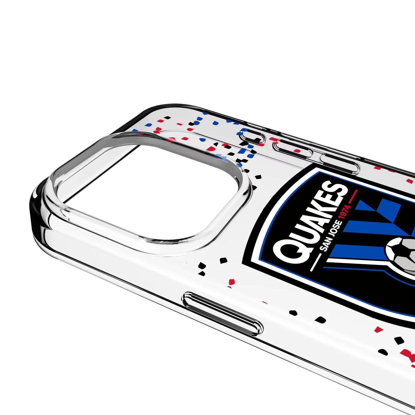 San Jose Earthquakes Confetti Clear Phone Case for Apple iPhone