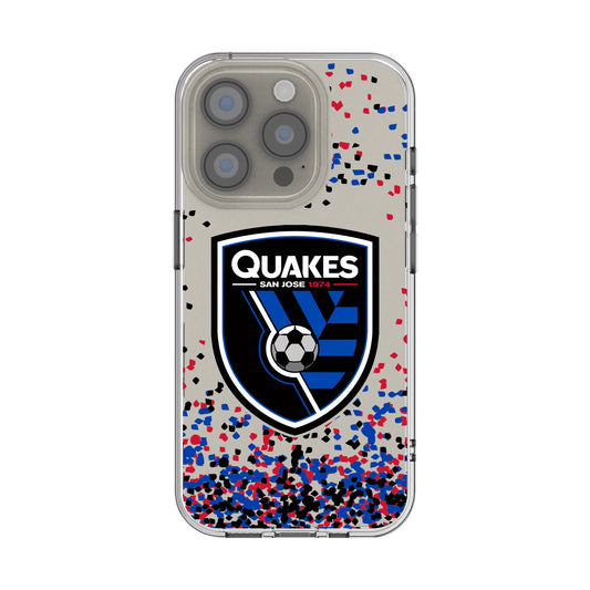 San Jose Earthquakes Confetti Clear Phone Case for Apple iPhone