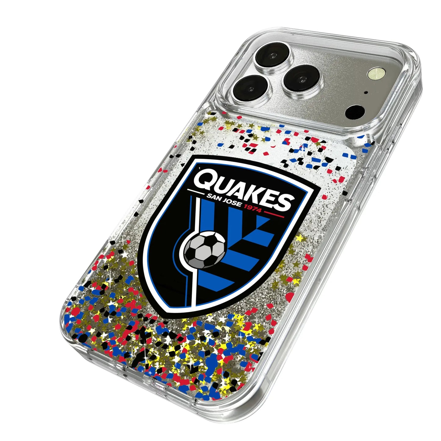 San Jose Earthquakes Confetti Glitter Phone Case for Apple iPhone