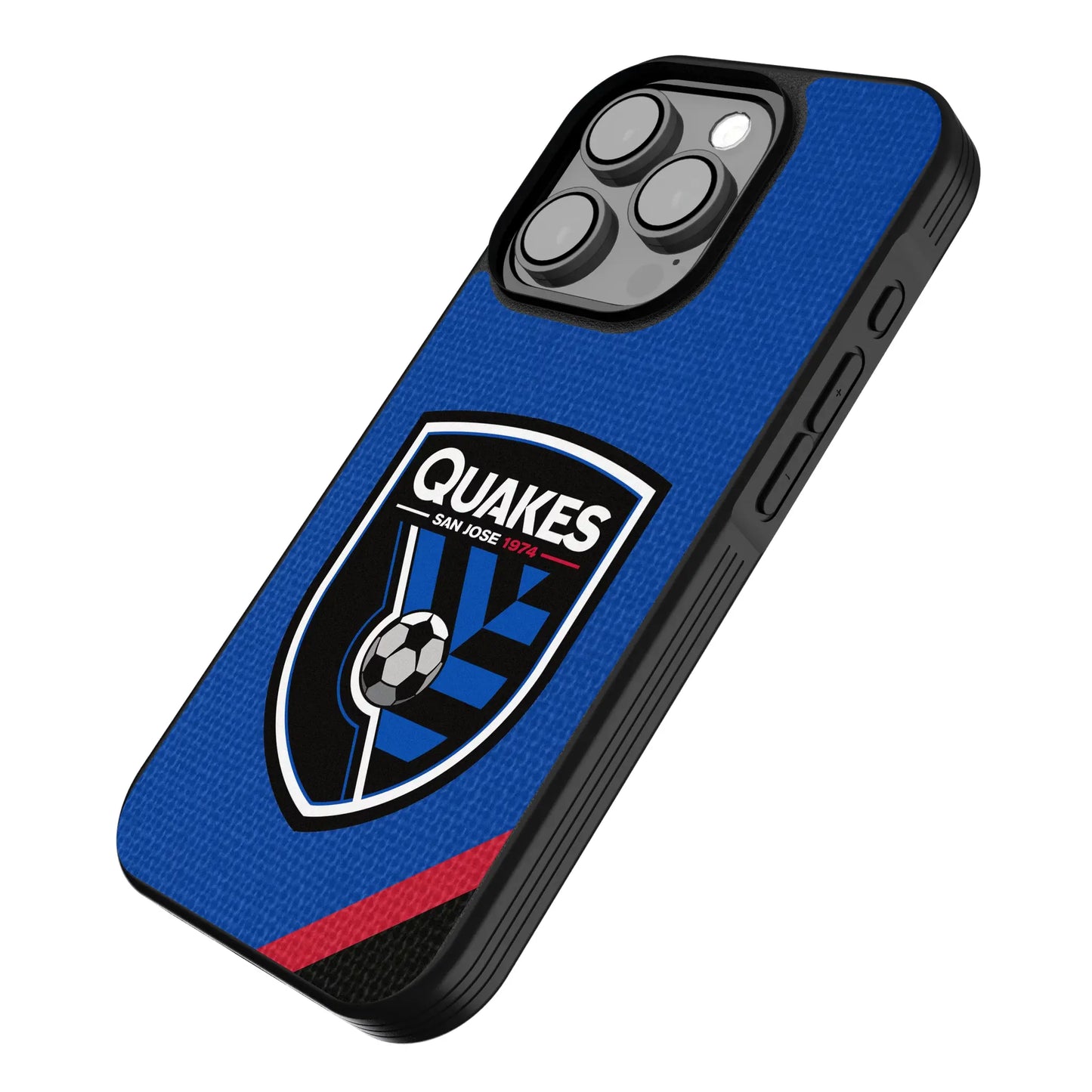 San Jose Earthquakes Diagonal Stripe Bump Phone Case for Apple iPhone
