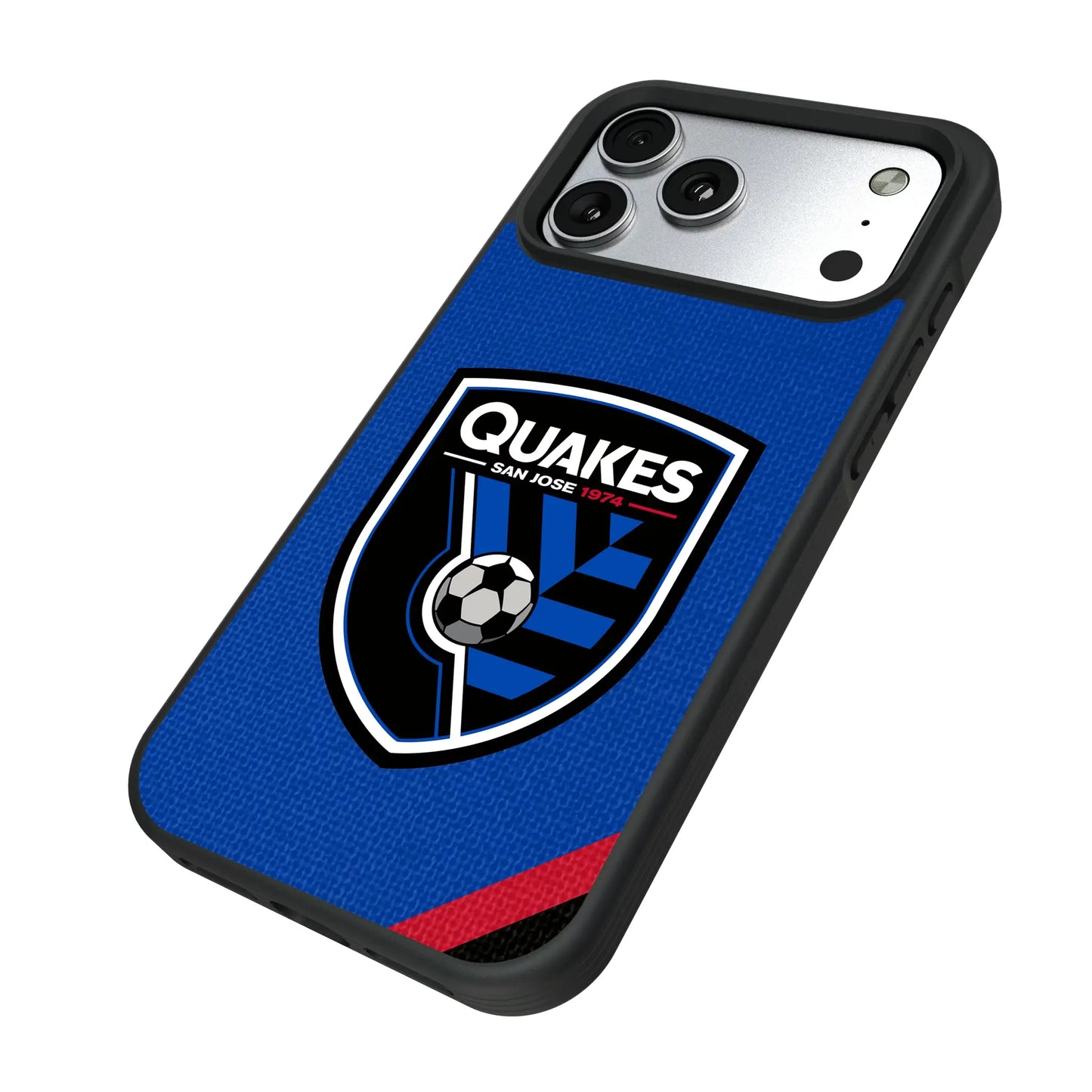 San Jose Earthquakes Diagonal Stripe Bump Phone Case for Apple iPhone
