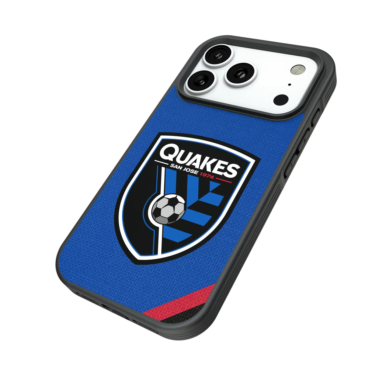 San Jose Earthquakes Diagonal Stripe Bump Phone Case for Apple iPhone
