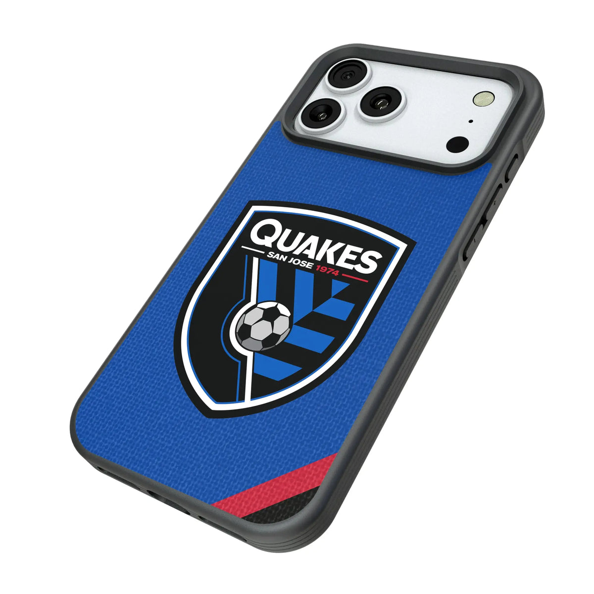 San Jose Earthquakes Diagonal Stripe Bump Phone Case for Apple iPhone