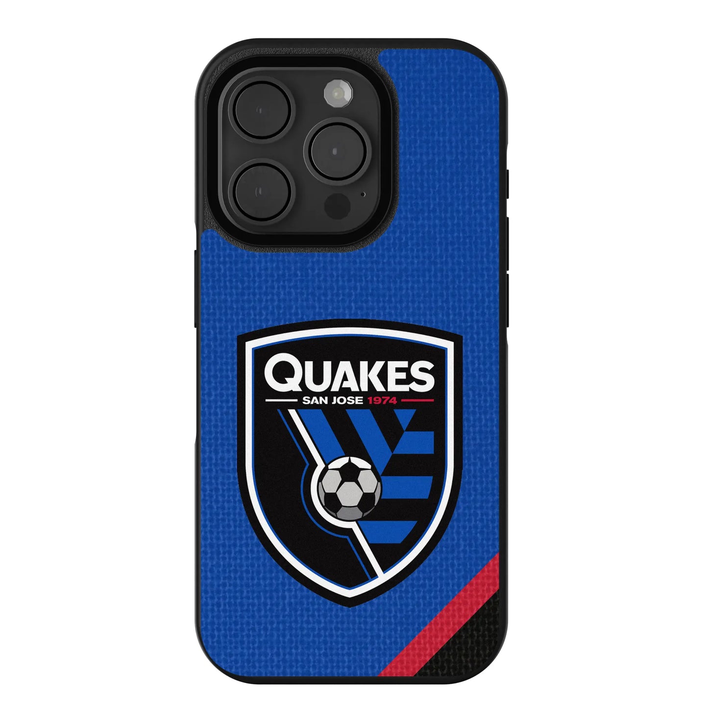 San Jose Earthquakes Diagonal Stripe Bump Phone Case for Apple iPhone