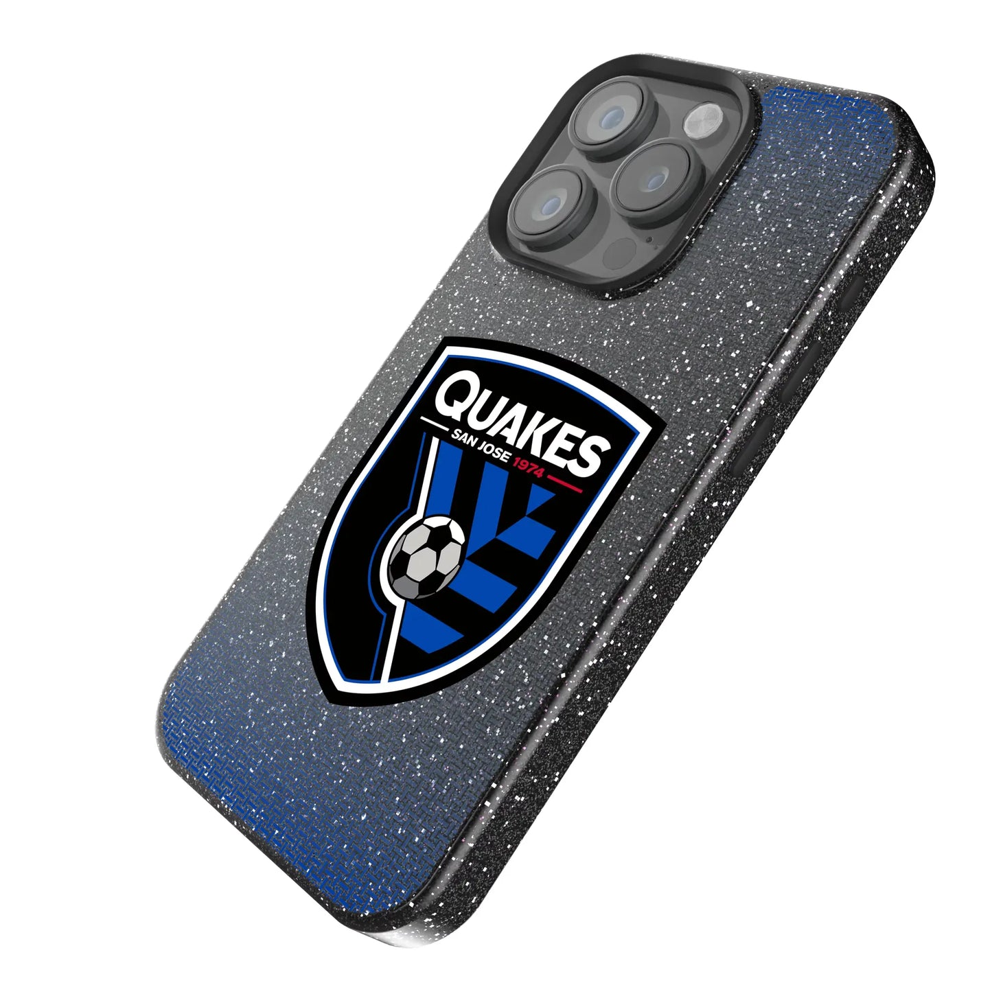 San Jose Earthquakes Linen Black Bling Phone Case for Apple iPhone